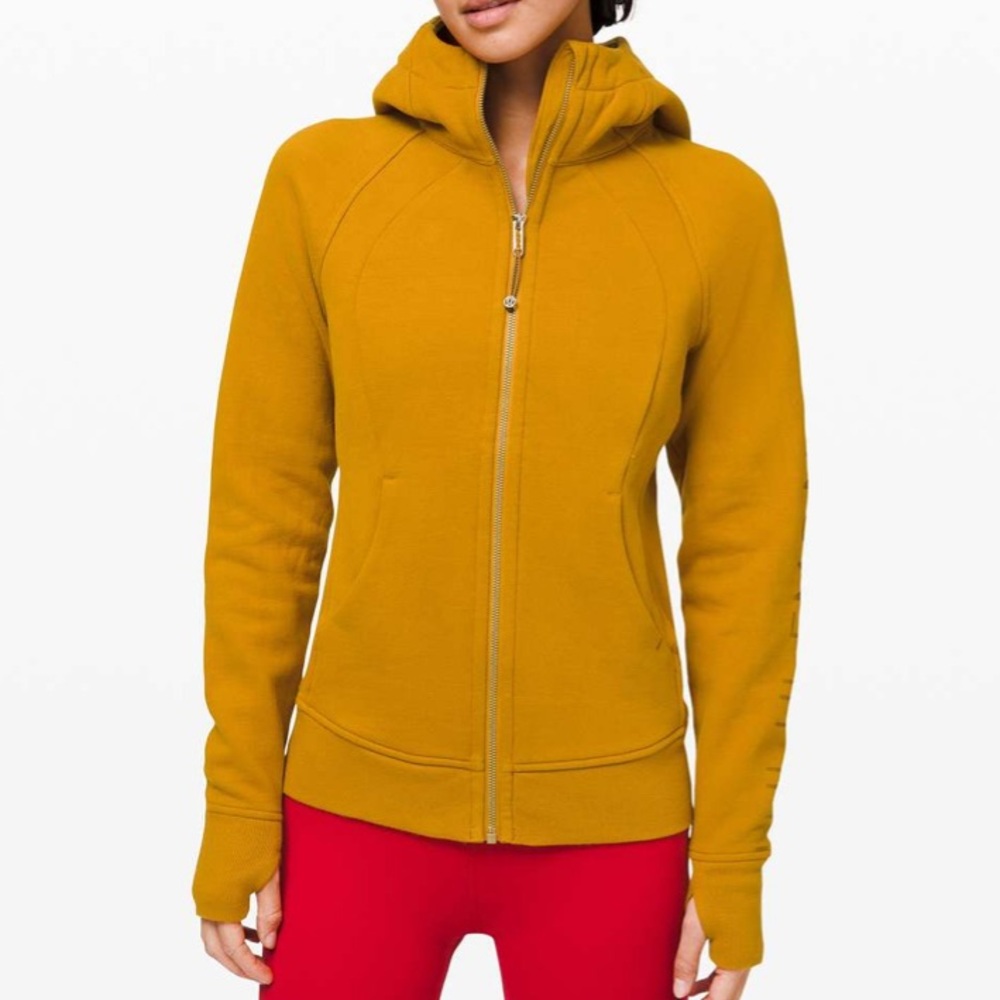 Lululemon Fools Gold Yellow Full Zip Scuba Hoodie Size 6